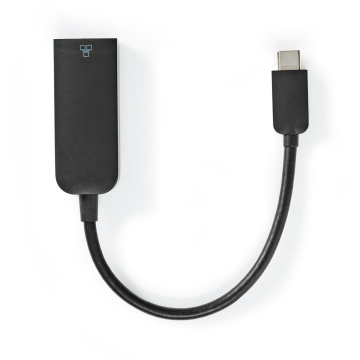 Nedis USB-nettverkskort | USB 3.2 Gen 1 | 1000 Mbps | USB-C™ Hann | RJ45 Hun | 0.20 m | Rund | Nikkel belagt | Fortinnet Kobber | Sort | Konvolutt i gruppen Datautstyr / Nettverk / Nettverkskort / USB hos TP E-commerce Nordic AB (C07956)