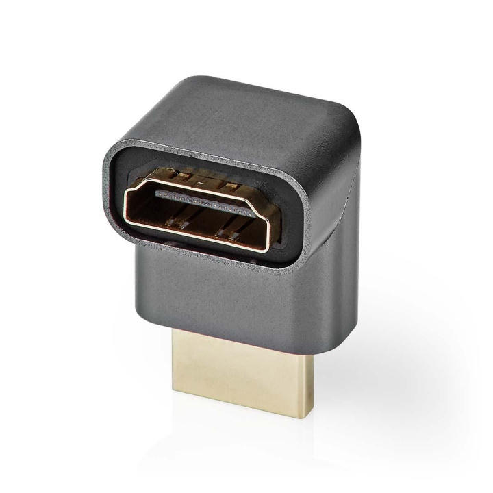 Nedis HDMI™ Adapter | HDMI ™ -kontakt / HDMI™ Han | HDMI™ Hun / HDMI™ Output | Gull belagt | Vinklet 270° | Aluminium | Gun Metal Grå | 1 stk. | Deksel Vindusboks i gruppen Elektronikk / Kabler og adaptere / HDMI / Adaptere hos TP E-commerce Nordic AB (C07987)