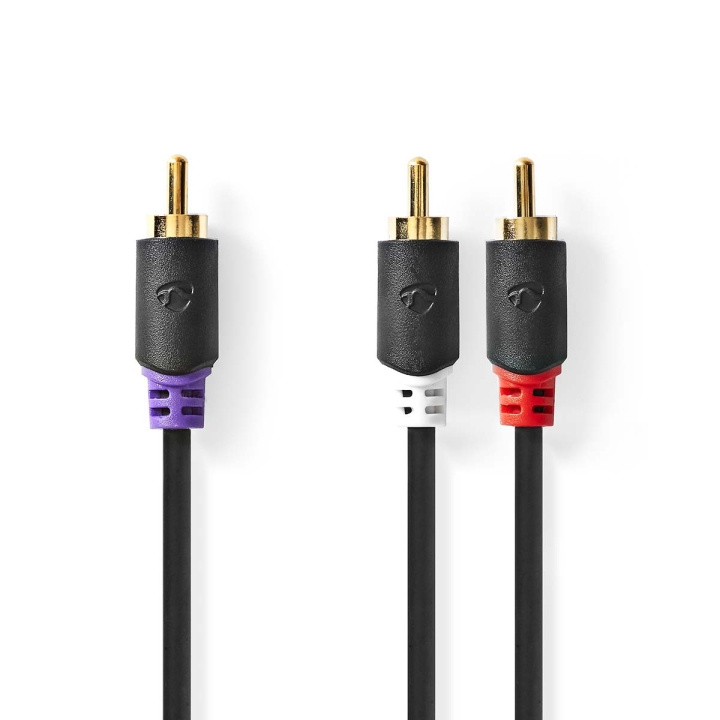 Nedis subwoofer Cable | RCA Han | 2x RCA Han | Gull belagt | 3.00 m | Rund | 4.0 mm | Antrasitt | Boks i gruppen Elektronikk / Lyd & Bilde / Høyttalere & tilbehør / Tilbehør hos TP E-commerce Nordic AB (C08019)