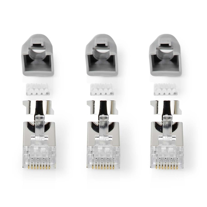 Nedis RJ45-kontakt | RJ45 Pass Through | Solid/Stranded FTP CAT7 | Rett | Gull belagt | 10 stk. | PVC | Grå / Hvit / Sort | Boks i gruppen Datautstyr / Kabler og adaptere / Nettverk / Adaptere og koblinger hos TP E-commerce Nordic AB (C08040)