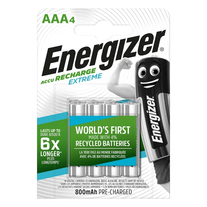 Energizer Oppladbare Ni-MH batteri AAA | 1.2 V DC | 800 mAh | Forhånds ladet | 4-Blister i gruppen Elektronikk / Batterier & Ladere / Oppladbare batterier / AAA hos TP E-commerce Nordic AB (C08227)