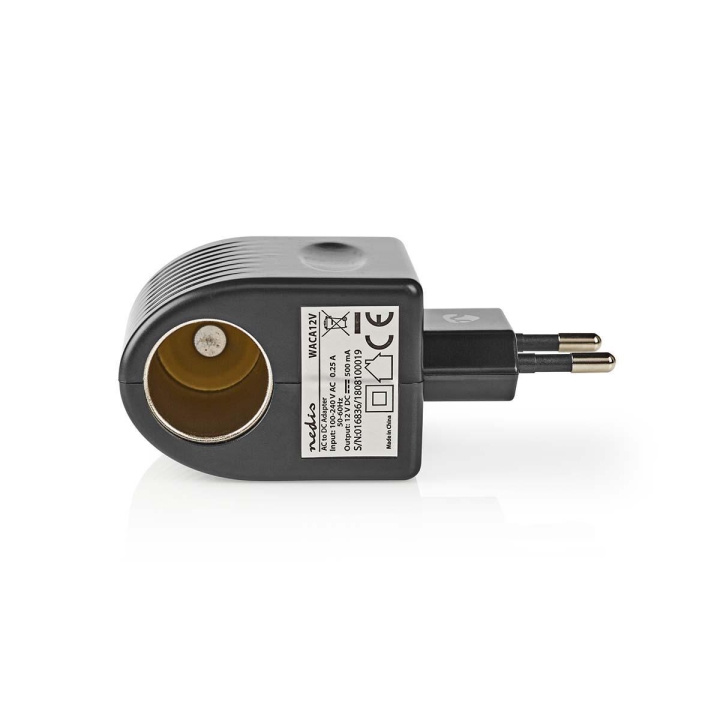 Nedis Strøm Socket Adapter | Euro / Type C (CEE 7/16) | 100 - 240 V AC 50/60 Hz | 12 V DC | 6 W | Nettstrøm drevet | 0.3 A | Sort | Plast i gruppen SMARTTELEFON & NETTBRETT / Ladere og Kabler / Vegglader / Vegglader USB hos TP E-commerce Nordic AB (C08235)