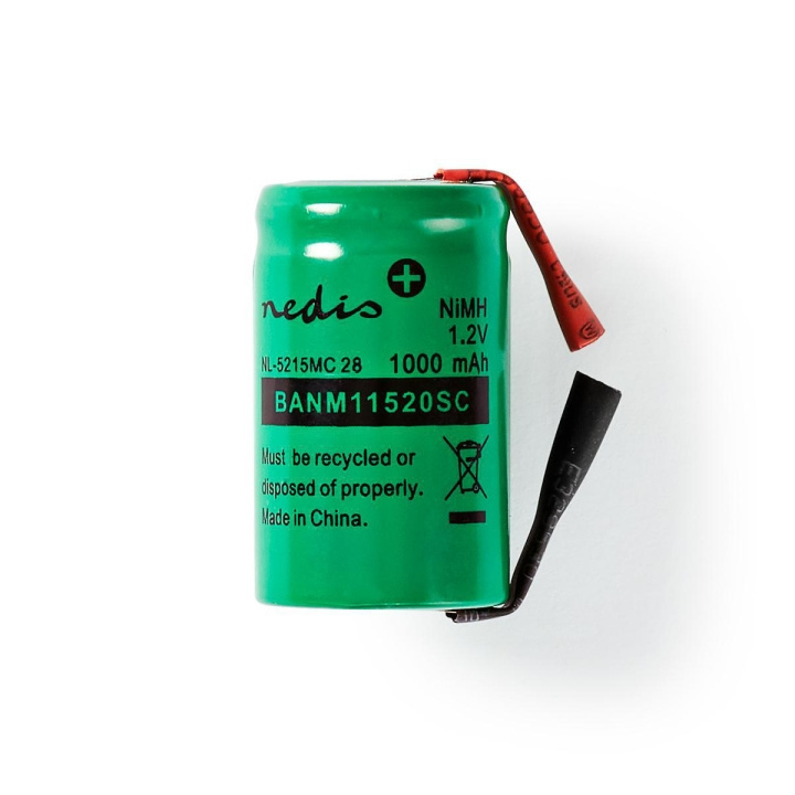 Oppladbare Ni-MH batteripakke | 1.2 V DC | Oppladningsbar | 1000 mAh | Forhånds ladet | 1-Polybag | N/A | Loddetapper | Grøn i gruppen Elektronikk / Batterier & Ladere / Oppladbare batterier / Andre hos TP E-commerce Nordic AB (C08242)