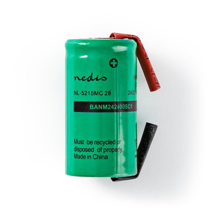 Oppladbare Ni-MH batteripakke | 1.2 V DC | Oppladningsbar | 2400 mAh | Forhånds ladet | 1-Polybag | N/A | Loddetapper | Grøn i gruppen Elektronikk / Batterier & Ladere / Oppladbare batterier / Andre hos TP E-commerce Nordic AB (C08246)
