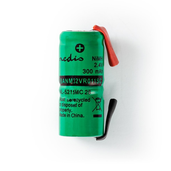 Nedis Oppladbare Ni-MH batteripakke | 2.4 V DC | Oppladningsbar | 300 mAh | Forhånds ladet | 1-Polybag | N/A | Loddetapper | Grøn i gruppen Elektronikk / Batterier & Ladere / Oppladbare batterier / Andre hos TP E-commerce Nordic AB (C08248)