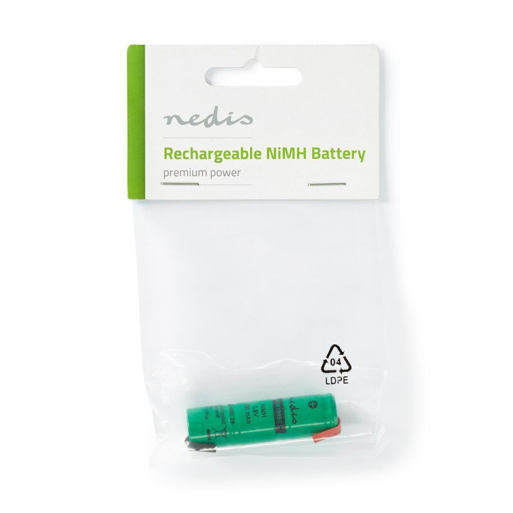 Nedis Oppladbare Ni-MH batteri | 3.6 V | 300 mAh | Loddetapper | 1-Polybag i gruppen Elektronikk / Batterier & Ladere / Oppladbare batterier / Andre hos TP E-commerce Nordic AB (C08249)