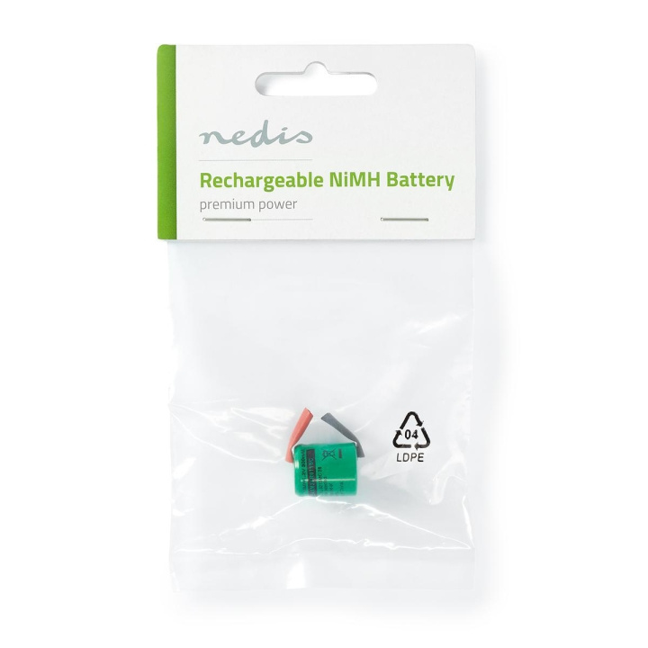 Nedis Oppladbare Ni-MH batteri | 1.2 V | 300 mAh | Loddetapper | 1-Polybag i gruppen Elektronikk / Batterier & Ladere / Oppladbare batterier / Andre hos TP E-commerce Nordic AB (C08250)
