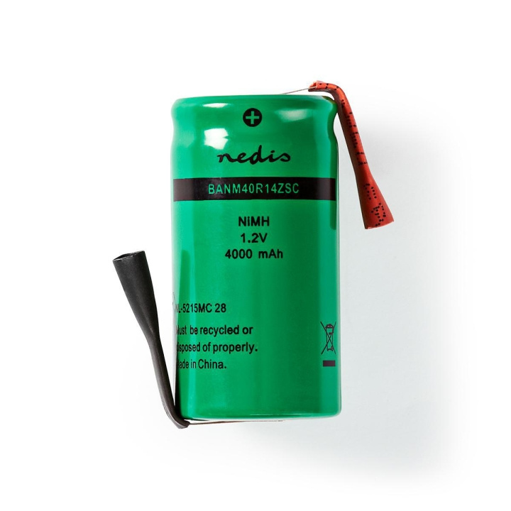 Nedis Oppladbare Ni-MH batteripakke | 1.2 V DC | Oppladningsbar | 4000 mAh | Forhånds ladet | 1-Polybag | N/A | Loddetapper | Grøn i gruppen Elektronikk / Batterier & Ladere / Oppladbare batterier / Andre hos TP E-commerce Nordic AB (C08253)