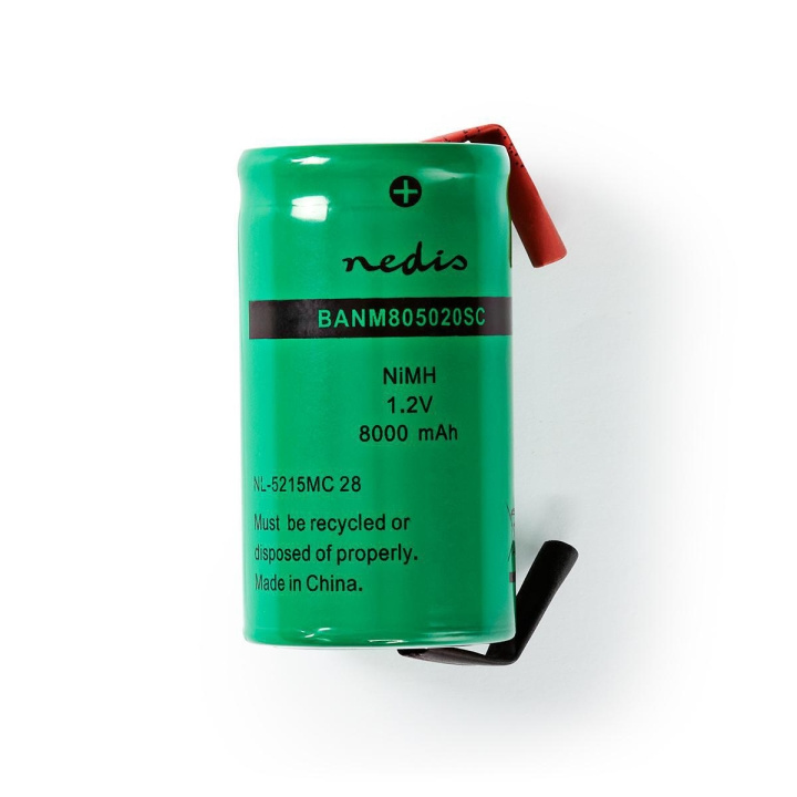 Nedis Oppladbare Ni-MH batteripakke | 1.2 V DC | Oppladningsbar | 8000 mAh | Forhånds ladet | 1-Polybag | N/A | Loddetapper | Grøn i gruppen Elektronikk / Batterier & Ladere / Oppladbare batterier / Andre hos TP E-commerce Nordic AB (C08254)