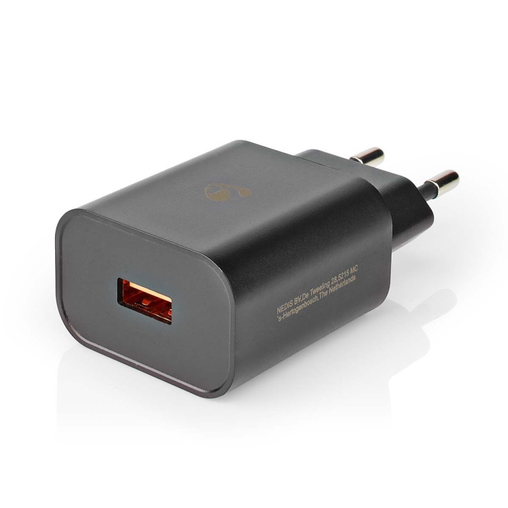 Nedis vegg lader | 18 W | Hurtigladefunksjon | 1.5 / 2.0 / 3.0 A | Antall utganger: 1 | USB-A | Ingen Kabel Inkludert | Automatisk Spenning Utvalg | Sort i gruppen SMARTTELEFON & NETTBRETT / Ladere og Kabler / Vegglader / Vegglader USB hos TP E-commerce Nordic AB (C08266)