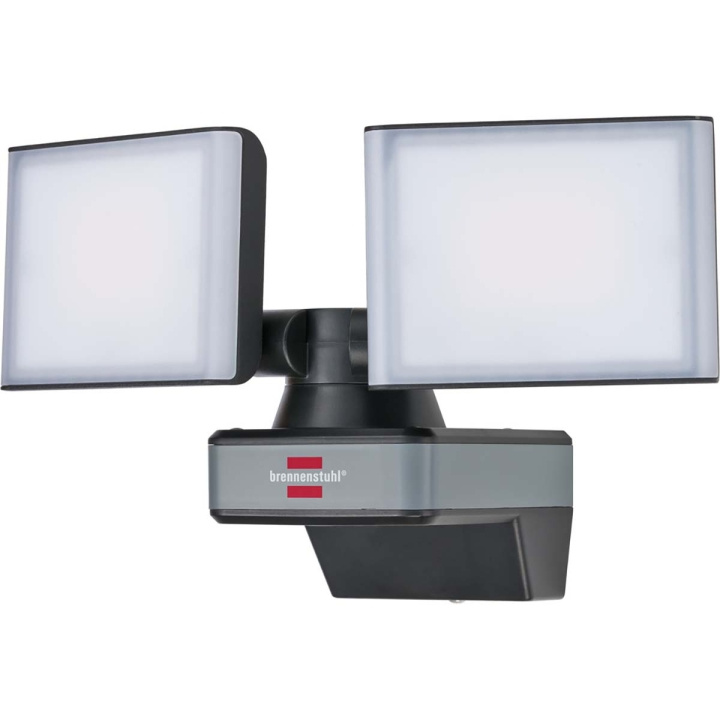 Brennenstuhl Connect WIFI LED Duo Floodlight WFD 3050 / LED Security Light 30W Styrbar via gratis app (3500lm, ulike lysfunksjoner som kan justeres via app, for utendørs bruk IP54) i gruppen HJEM, HUS OG HAGE / El og belysning / Utendørsbelysning / LED-lyskastere hos TP E-commerce Nordic AB (C08319)