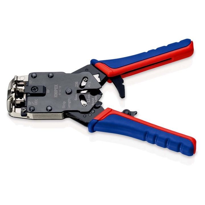 KNIPEX Krympetang for modulærkontakter Modulærkontakt RJ10 (4-pin) 7.65 mm, RJ11/12 (6-pin) 9.65 mm, RJ45 (8-pin) 11.68 mm i gruppen Datautstyr / PC-Komponenter / Verktøy og montering hos TP E-commerce Nordic AB (C08373)