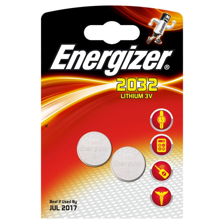 ENERGIZER CR2032 2-pack i gruppen Elektronikk / Batterier & Ladere / Batterier / knappcelle hos TP E-commerce Nordic AB (C08417)