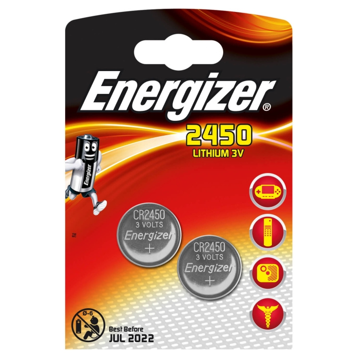 Energizer Batteri CR2450 Lithium 2-pak i gruppen Elektronikk / Batterier & Ladere / Batterier / knappcelle hos TP E-commerce Nordic AB (C08425)