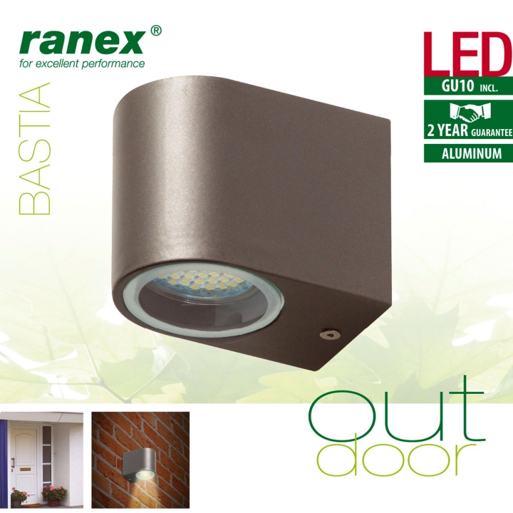 Smartwares Bastia Vegglampe Aluminium 230V Grå i gruppen HJEM, HUS OG HAGE / El og belysning / Utendørsbelysning / Fasadebelysning / Uten bevegelsessensor hos TP E-commerce Nordic AB (C08549)