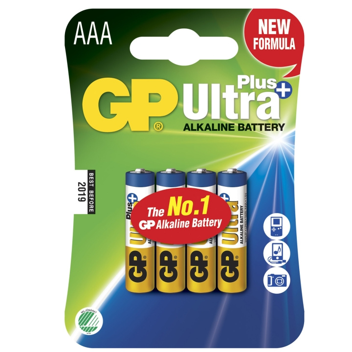 GP Ultra Plus Alkaline AAA 4-pakning i gruppen Elektronikk / Batterier & Ladere / Batterier / AAA hos TP E-commerce Nordic AB (C08555)