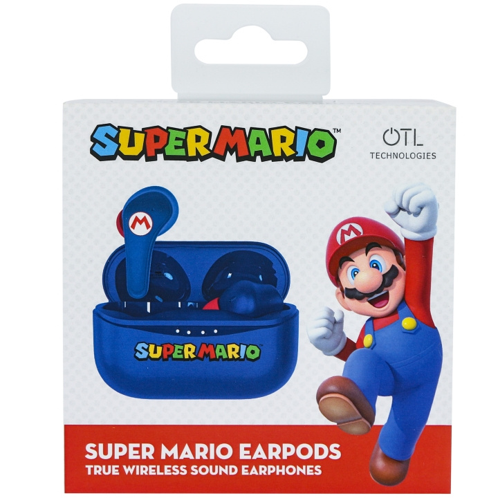 OTL Technologies Super Mario Icon TWS EarPods - Blå i gruppen Elektronikk / Lyd & Bilde / Hodetelefoner & Tilbehør / Hodetelefoner hos TP E-commerce Nordic AB (C08587)