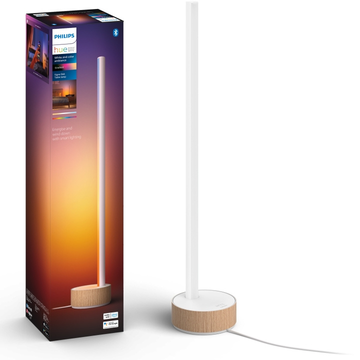 Philips Hue Gradient Signe bordlampe hvit/farget eik i gruppen Elektronikk / Lys / Bordlamper hos TP E-commerce Nordic AB (C08600)