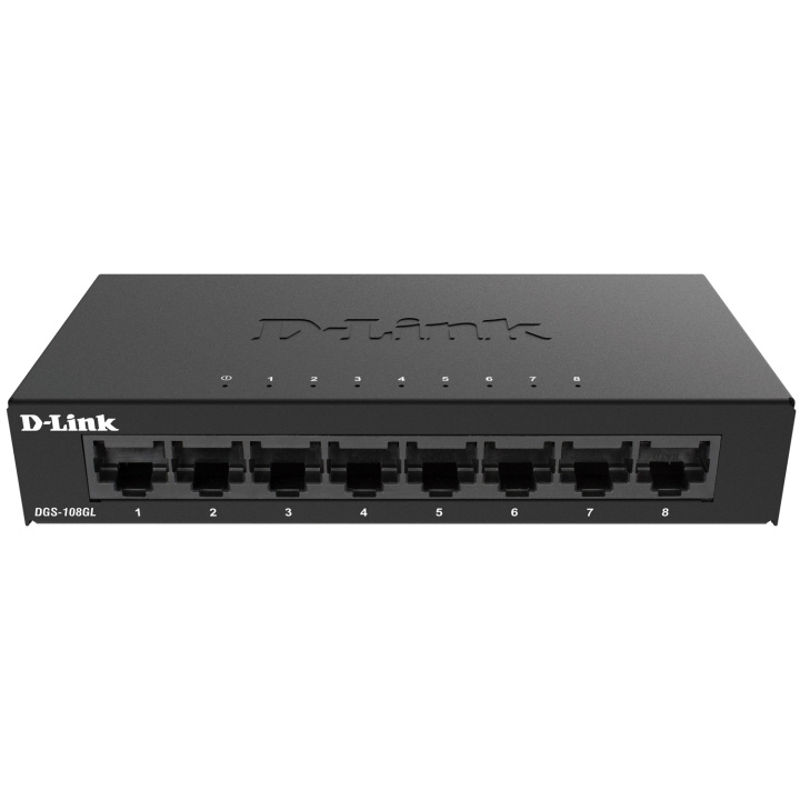 D-Link DGS-108GL Gigabit-svitsj med 8 porter i gruppen Datautstyr / Nettverk / Switcher hos TP E-commerce Nordic AB (C08623)