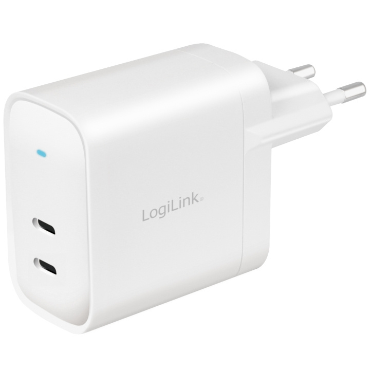 LogiLink USB-lader 2 x USB-C PD 40W GaN i gruppen SMARTTELEFON & NETTBRETT / Ladere og Kabler / Vegglader / Vegglader Type C hos TP E-commerce Nordic AB (C08649)