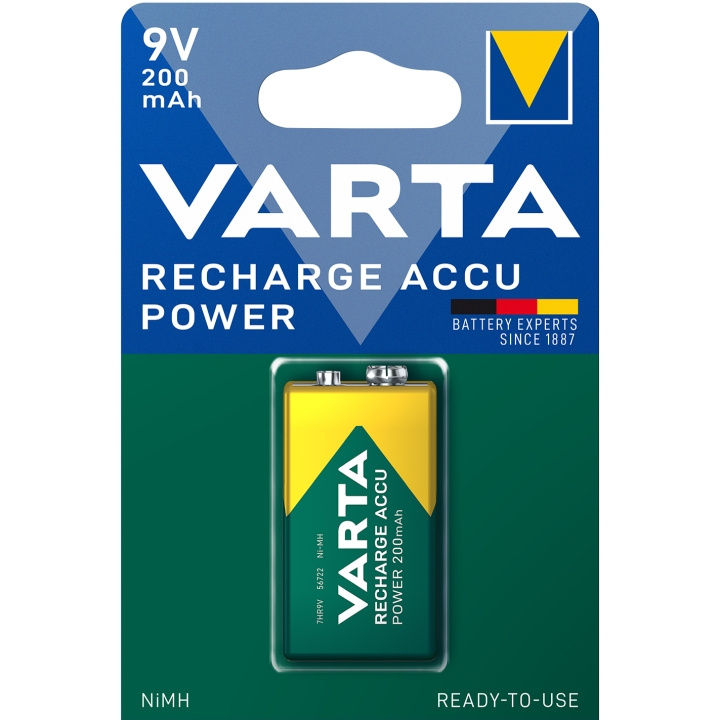 Varta Oppladbart batteri 9V 200 mAh 1-pk i gruppen Elektronikk / Batterier & Ladere / Batterier / 9V hos TP E-commerce Nordic AB (C08711)