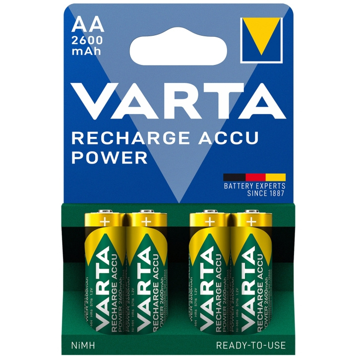 Varta Oppladbart batteri AA 2600 mAh 4-pk i gruppen Elektronikk / Batterier & Ladere / Batterier / AA hos TP E-commerce Nordic AB (C08713)