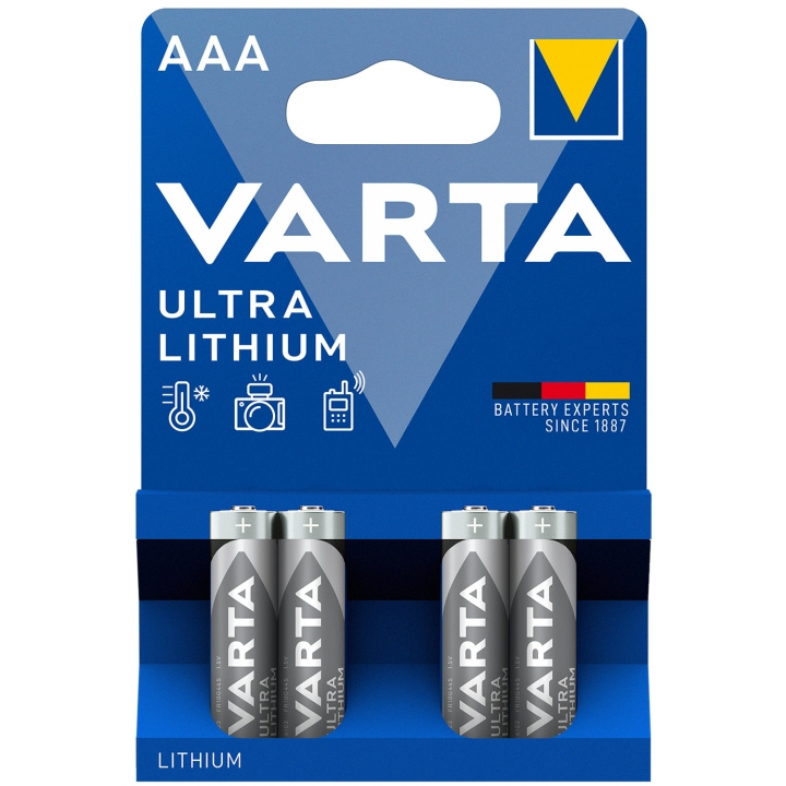 Varta Ultra litium AAA / LR03-batteri 4-pakning i gruppen Elektronikk / Batterier & Ladere / Batterier / AAA hos TP E-commerce Nordic AB (C08714)