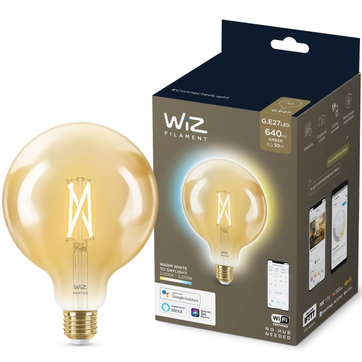 WiZ WiFi Smart LED E27 Globe 120 50W Filament Amber i gruppen HJEM, HUS OG HAGE / Smarthus / Smart belysning hos TP E-commerce Nordic AB (C08730)