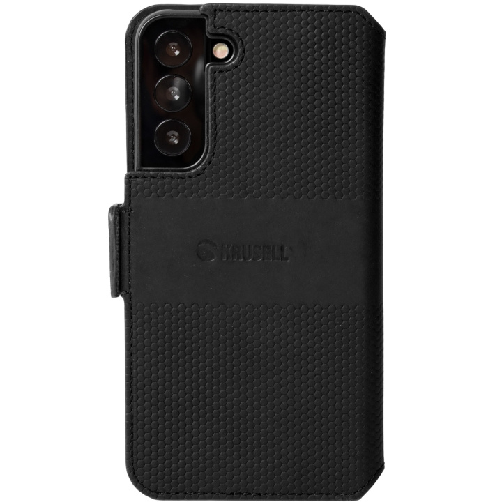 krusell Leather Phone Wallet Galaxy S22+ Svart i gruppen SMARTTELEFON & NETTBRETT / Mobilbeskyttelse / Samsung hos TP E-commerce Nordic AB (C08791)