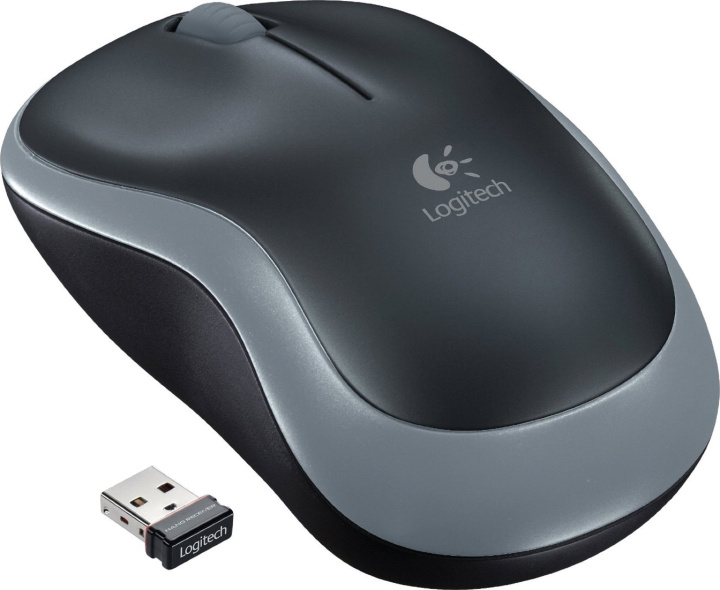 M185 trådløs, 2 knapper + scroll, nanomottaker, USB, grå i gruppen Datautstyr / Mus & Tastatur / Mus / Trådløs hos TP E-commerce Nordic AB (C09052)
