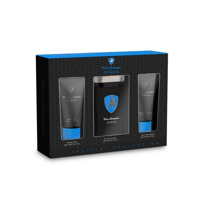 Giftset Lamborghini Acqua Edt 125ml + Shower Gel 100ml + Aftershave Balm 100ml i gruppen HELSE OG SKJØNNHET / Gavesett / Gavesett for ham hos TP E-commerce Nordic AB (C09464)