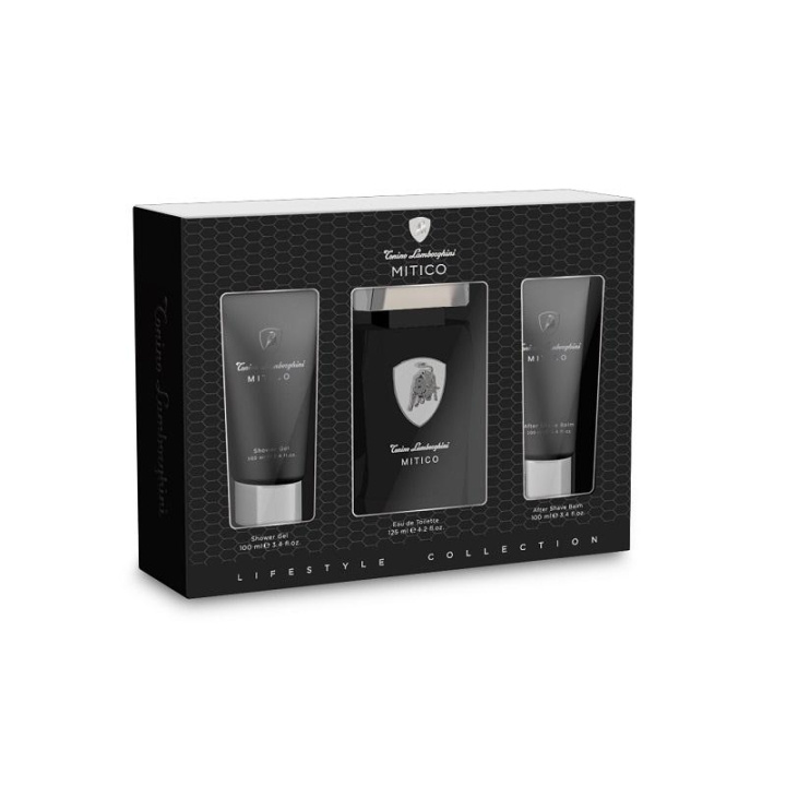 Giftset Lamborghini Mitico Edt 125ml + Shower Gel 100ml + Aftershave Balm 100ml i gruppen HELSE OG SKJØNNHET / Gavesett / Gavesett for ham hos TP E-commerce Nordic AB (C09465)