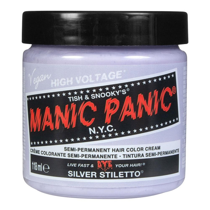Manic Panic Classic Cream Silver Stiletto 118 ml i gruppen HELSE OG SKJØNNHET / Hår & styling / Hårpleie / Hårfarge / Hårfarge & Fargebombe hos TP E-commerce Nordic AB (C10230)