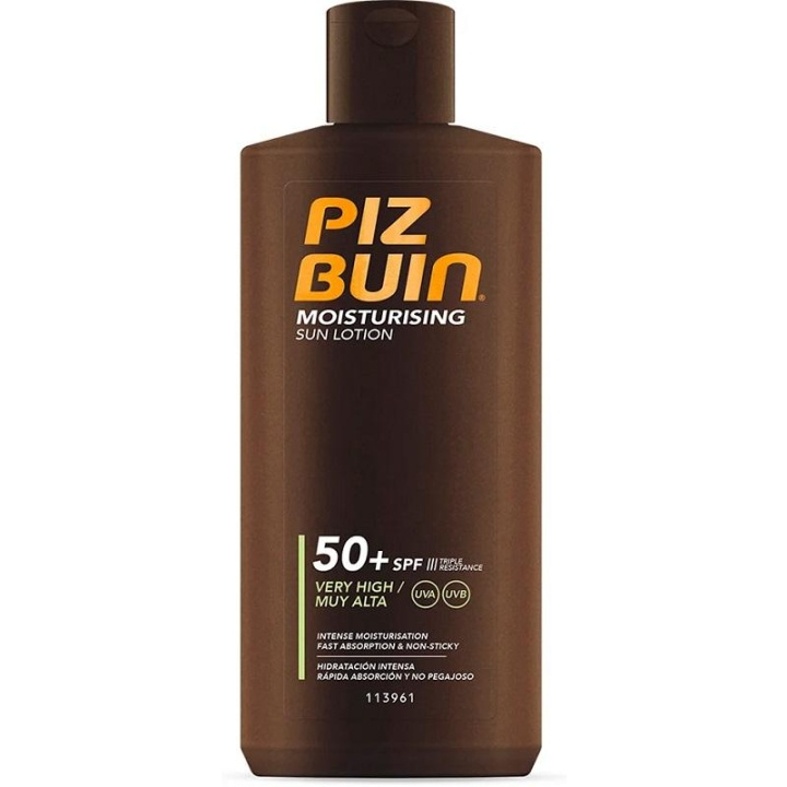 Piz Buin Moisturising Sun Lotion SPF50+ 200ml i gruppen HELSE OG SKJØNNHET / Hudpleie / Soling / Solkrem hos TP E-commerce Nordic AB (C11131)