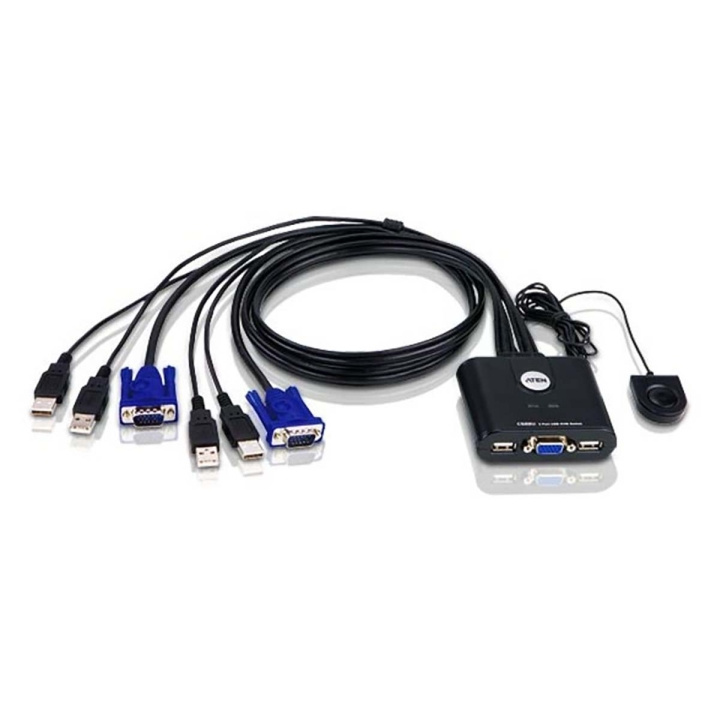 ATEN CS22U KVM-bryter med 2 porter, svart i gruppen Datautstyr / Kabler og adaptere / HDMI/VGA/DVI-switcher hos TP E-commerce Nordic AB (C11571)
