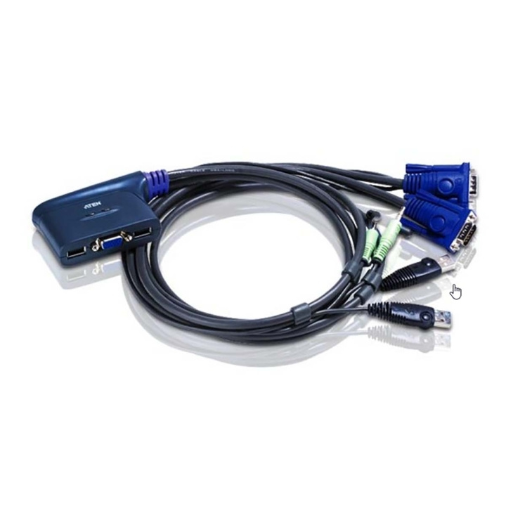 Atena CS62 2-Port KVM Switch Sort i gruppen Datautstyr / Kabler og adaptere / Andre hos TP E-commerce Nordic AB (C11572)