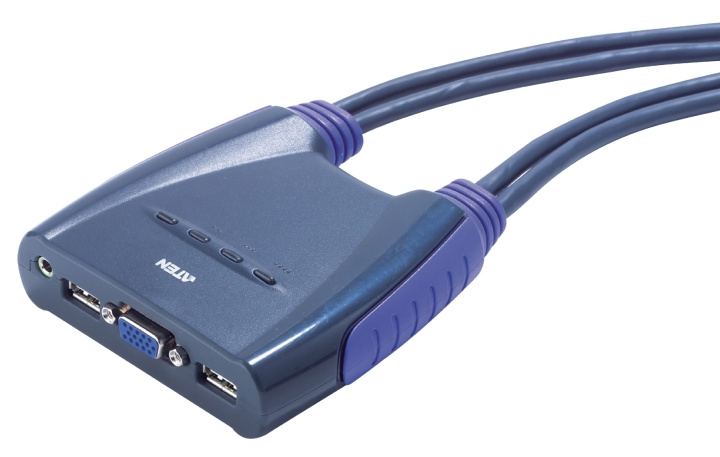 Aten CS64US-AT 2-Port KVM Switch Sort i gruppen Datautstyr / Kabler og adaptere / HDMI/VGA/DVI-switcher hos TP E-commerce Nordic AB (C11573)