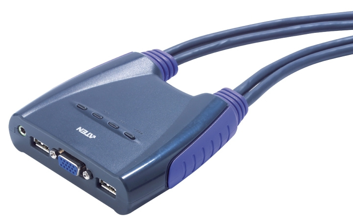ATEN CS64US-AT KVM-bryter med 2 porter Svart i gruppen Datautstyr / Kabler og adaptere / HDMI/VGA/DVI-switcher hos TP E-commerce Nordic AB (C11573)