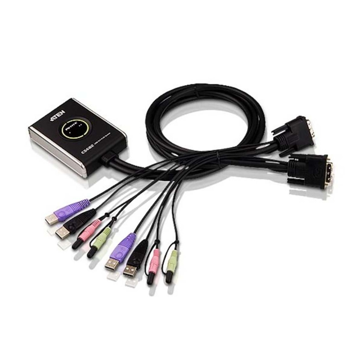 2-Port KVM Switch Sort i gruppen Datautstyr / Kabler og adaptere / HDMI/VGA/DVI-switcher hos TP E-commerce Nordic AB (C11574)