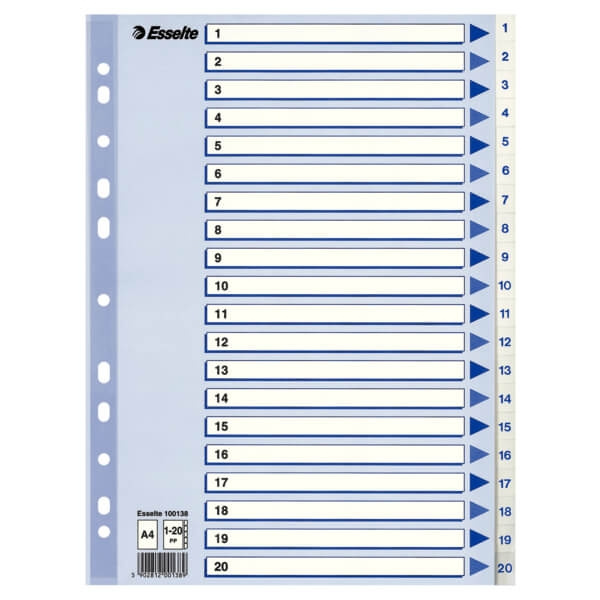 ESSELTE Register Non-Stop A4/1-20 Vit i gruppen HJEM, HUS OG HAGE / Kontorsmaterialer / Annet hos TP E-commerce Nordic AB (C11990)