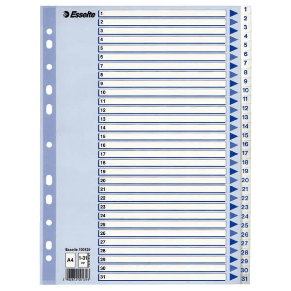 ESSELTE Register Non-Stop A4/1-31 Vit i gruppen HJEM, HUS OG HAGE / Kontorsmaterialer / Annet hos TP E-commerce Nordic AB (C11991)