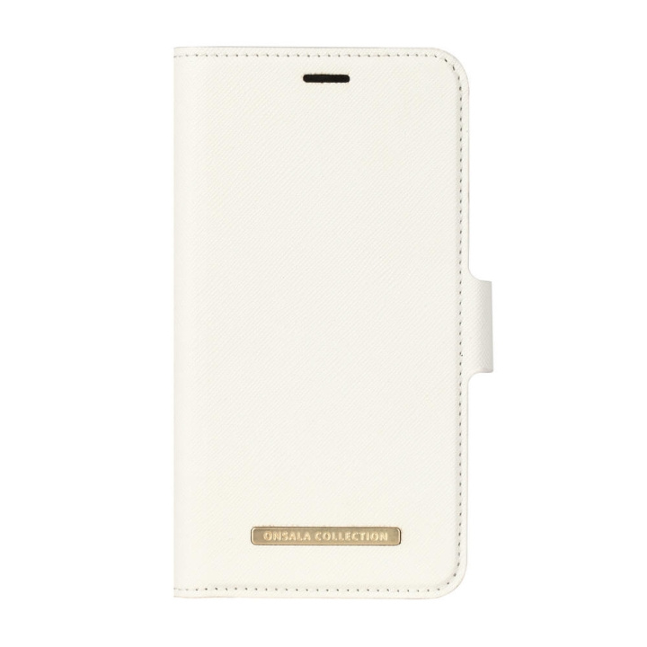 ONSALA COLLECTION Lommebokveske Saffiano White iPhoneX/Xs i gruppen SMARTTELEFON & NETTBRETT / Mobilbeskyttelse / Apple / iPhone X/XS / Flippdeksel hos TP E-commerce Nordic AB (C12150)