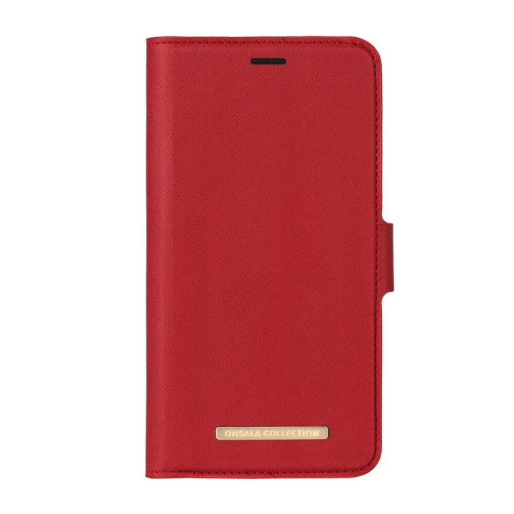 ONSALA COLLECTION Lommebokveske Saffiano Red iPhoneX/Xs i gruppen SMARTTELEFON & NETTBRETT / Mobilbeskyttelse / Apple / iPhone X/XS / Flippdeksel hos TP E-commerce Nordic AB (C12151)