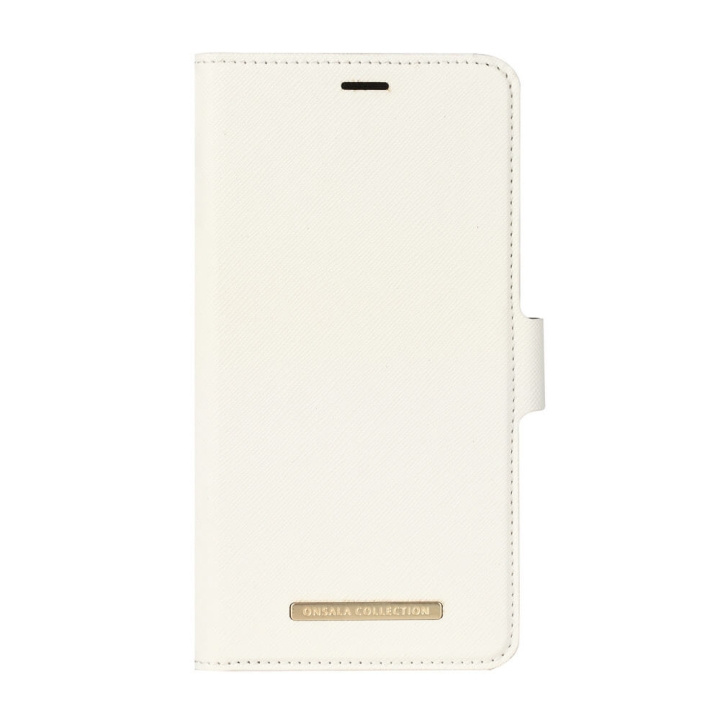 ONSALA COLLECTION Lommebokveske Saffiano White iPhoneXs Max i gruppen SMARTTELEFON & NETTBRETT / Mobilbeskyttelse / Apple / iPhone XS Max / Flippdeksel hos TP E-commerce Nordic AB (C12152)