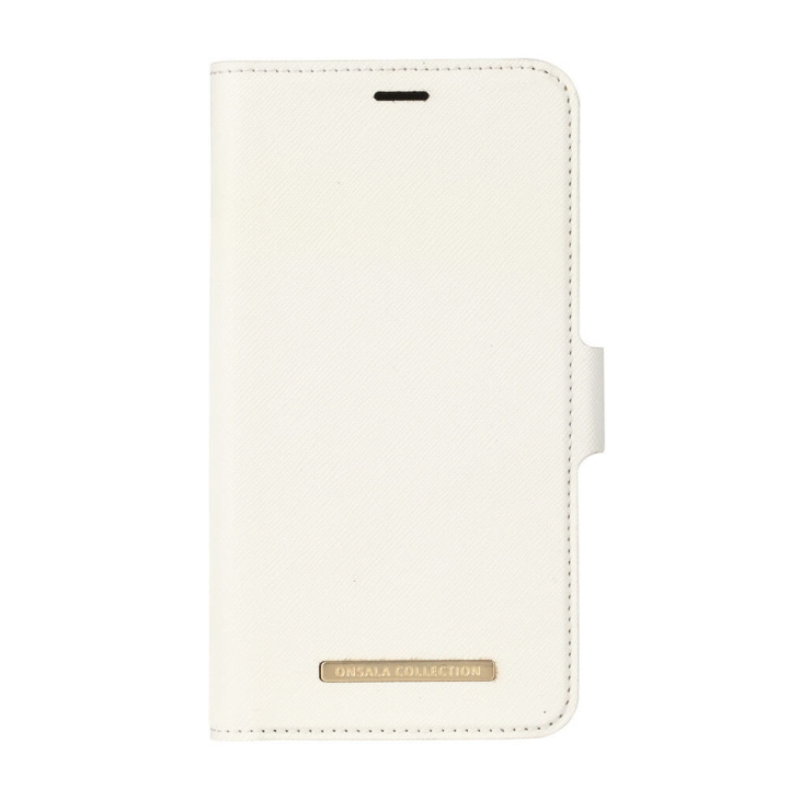 ONSALA COLLECTION Lommebokveske Saffiano White iPhoneXR i gruppen SMARTTELEFON & NETTBRETT / Mobilbeskyttelse / Apple / iPhone XR / Flippdeksel hos TP E-commerce Nordic AB (C12154)