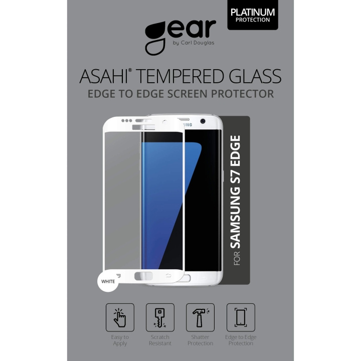 GEAR Herdet Glass 3D Full Cover Hvit Samsung S7 Edge i gruppen SMARTTELEFON & NETTBRETT / Mobilbeskyttelse / Samsung hos TP E-commerce Nordic AB (C12367)