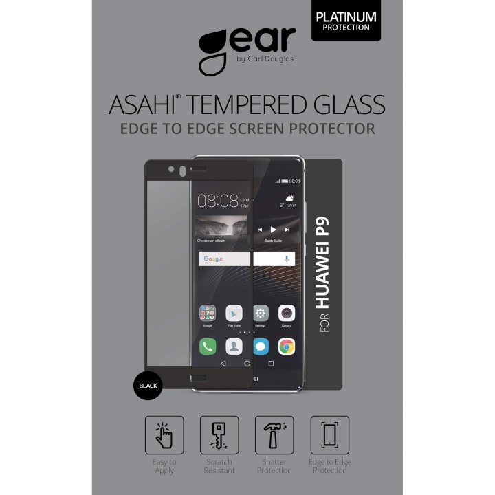 GEAR Herdet Glass 3D Full Cover Svart Huawei P9 i gruppen SMARTTELEFON & NETTBRETT / Mobilbeskyttelse / Huawei/Honor hos TP E-commerce Nordic AB (C12368)