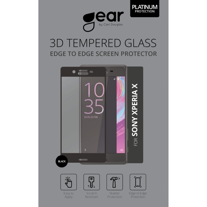 Gear Härdat Glas 3D Full Cover Svart Xperia X i gruppen SMARTTELEFON & NETTBRETT / Mobilbeskyttelse / Sony hos TP E-commerce Nordic AB (C12374)