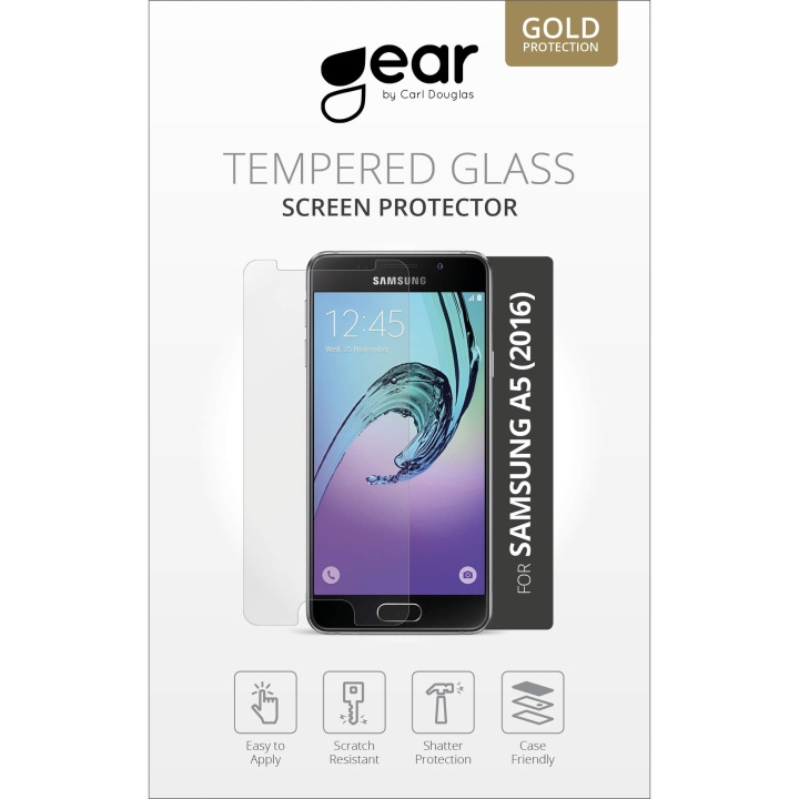 Gear Härdat Glas 2.5D Samsung A5 (2016) i gruppen SMARTTELEFON & NETTBRETT / Mobilbeskyttelse / Samsung hos TP E-commerce Nordic AB (C12377)