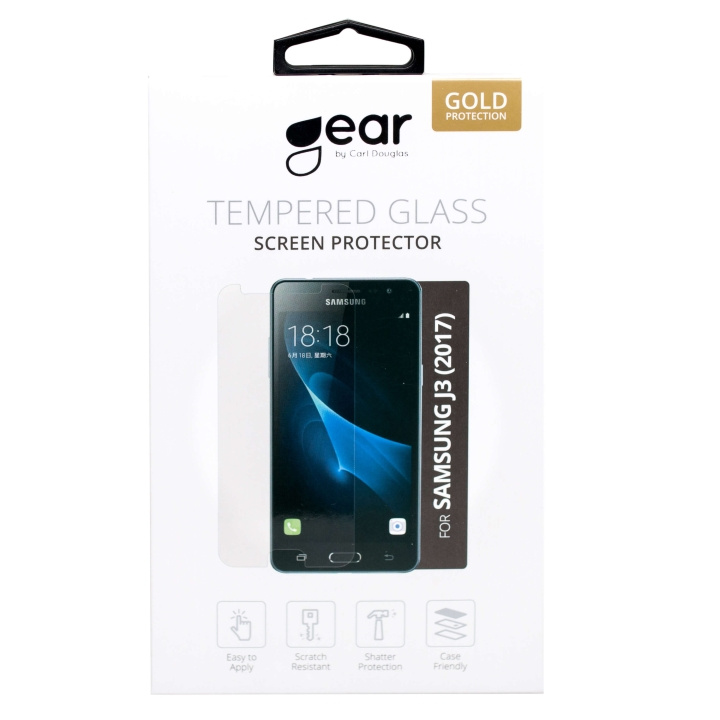 Gear Härdat Glas 3D Full Cover Svart Samsung J3 (2017) i gruppen SMARTTELEFON & NETTBRETT / Mobilbeskyttelse / Samsung hos TP E-commerce Nordic AB (C12379)